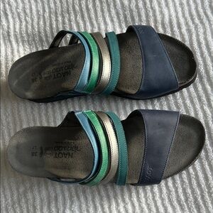 Naot Blue and Green Strappy Sandals
